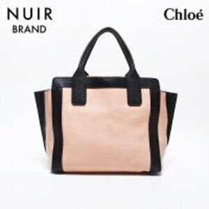 Chloe leather handbag pink black